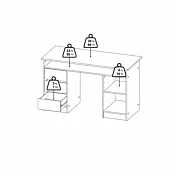 scrivania spaziosa con anta