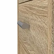 scrivania con tre cassetti color quercia