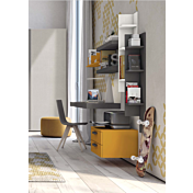 Scrivania moderna sospesa per ragazzi, finitura Grigio titanio