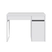Scrivania reversibile 2 cassetti, 1 anta, finitura Bianco opaco