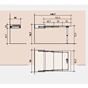 Scrivania salvaspazio estraibile, finitura Ciliegio bianco e Cipria