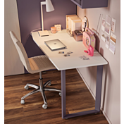 Scrivania camerette Moretti Compact, finitura Bianco luce e Mora laccato