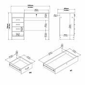 scrivania chiusura cassetti vano