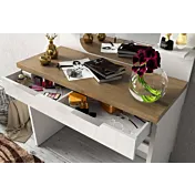 Toletta da trucco con cassetto, Bianco lucido