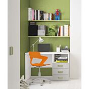 Letto a castello scontato in finitura Grigio dorian, Oliva e Rovere bianco