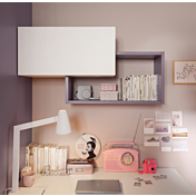 Scrivania camerette Moretti Compact, finitura Bianco luce e Mora laccato