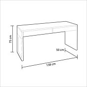 Scrivania bianca opaca con doppio cassetto
