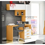 scrivania bianca e arancio