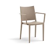 Poltrona da giardino in polipropilene, color tortora