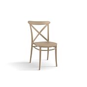 Sedia per uso interno ed esterno, in polipropilene colore tortora