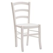 Sedia con fondino in legno in finitura laccato opaco