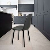 Sedia in ecopelle, colore Grigio in offerta