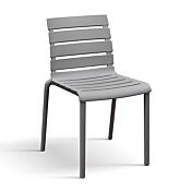 Sedia moderna in polipropilene, finitura Grigio