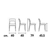 misure Sedia in polipropilene