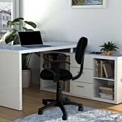 Sedia moderna da ufficio semi-direzionale, tessuto Nero