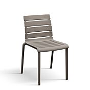 Sedia moderna in polipropilene, finitura Tortora