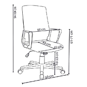 Misure Poltrona da ufficio Nera semi-direzionale