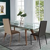 Sedia moderna rivestita in PU, colore Tortora in offerta