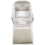 Culla moderna Baloo con ruote, finitura Choco con decori