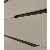 Comodino con maniglia a gola, 2 cassetti, Noce moro e Grigio seta