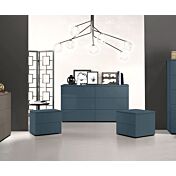 Set moderno composto da comodini e comò 6 cassetti, Petrolio