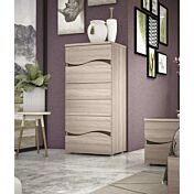 Settimino moderno con 6 cassetti, Olmo Perla, Made in Italy