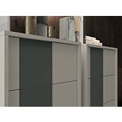 Settimino bicolor 5 cassetti con piedini, Rovere dorian e Grigio titanio