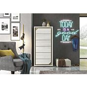 Settimino 6 cassetti, finitura Olmo Bianco, Made in Italy