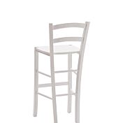 Sgabello con fondino in legno, laccato bianco