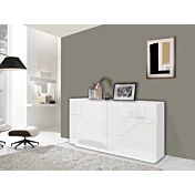 Credenza salvaspazio 4 ante in finitura Bianco lucido