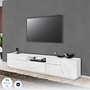 Mobile Porta TV con 4 ante e 1 cassetto in finitura Bianco laccato lucido