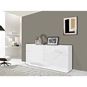 Nuova e conveniente Credenza 4 ante, Bianca lucida Made in Italy