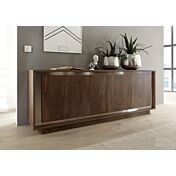 Madia di design a 4 ante battenti in finitura Cognac