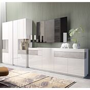 Pratico Porta TV L.206 grigio cemento e bianco lucido