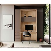 Zona studio per Smart working in Noce Biondo e Bronzo