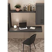 Zona studio con vetrina, finitura Grigio titanio