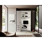 Zona studio per Smart working in Grigio seta e Bianco altea