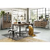 Soggiorno Industry in finitura Cemento e Rovere invecchiato