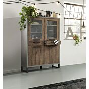 Vetrina Industry in finitura Cemento e Rovere invecchiato