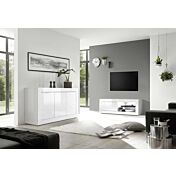 Credenza Moderna a 3 ante, Bianco Lucido