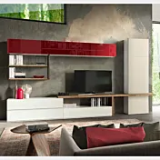 soggiorno moderno rosso