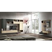 Ingresso moderno Gufo in finitura Olmo, Vetro sabbia e Vetro antracite