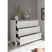 Comò bianco avatar di design con serigrafia frontale