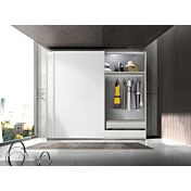 Armadio scorrevole scontato, bianco opaco, made in Italy