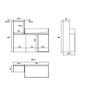 Cameretta a soppalco con armadio angolare, finitura Giallo cedro, Olmo natura, Visone