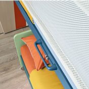 Letto a soppalco con passerella a 3 posti letto Moretti Compact, Flora e Pavone