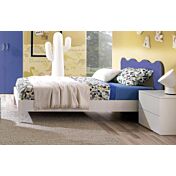 Letto una piazza e mezza linea onda, finitura Blu