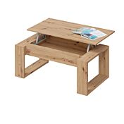 Tavolino da caffè estraibile, finitura Rovere nodi