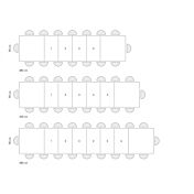 Tavolo con 6 allunghe, colore nero e piano in nobilitato finitura Rovere rustico