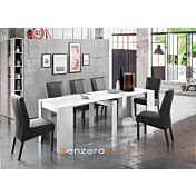 Consolle allungabile bianco lucido fino a 252 cm, Made in Italy